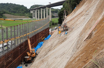 Boring survey in slope disaster