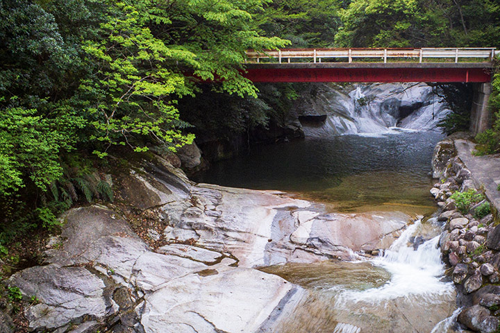 ぬめる花崗岩河床